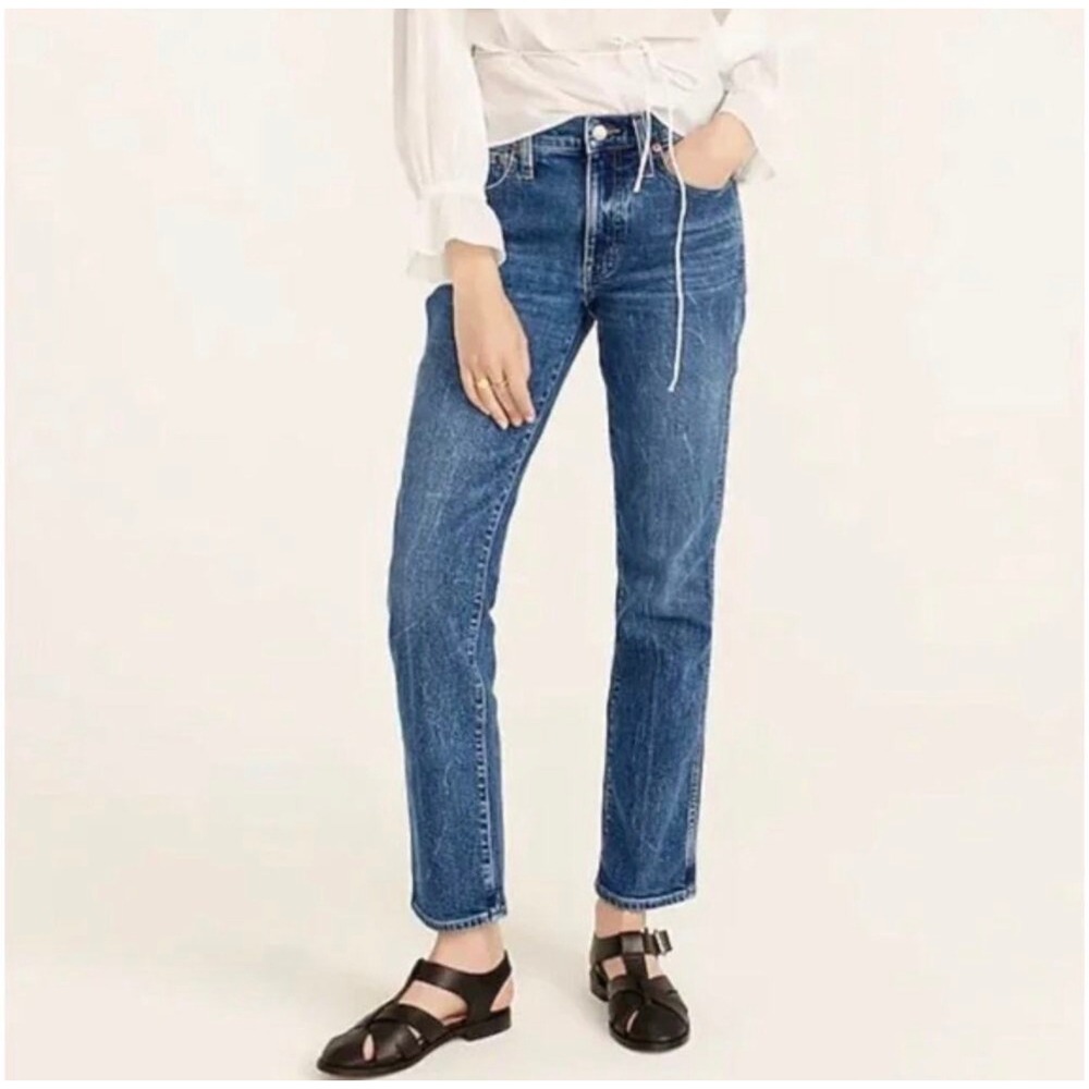 J.Crew 9" Mid-Rise Vintage Slim Straight Jeans Catskill Wash BA610 Blue 28